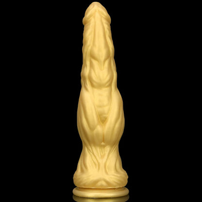 Goldener Monsterdildo-Buttplug – Exotischer geknoteter Analdildo, Vaginal-Prostata-Sexspielzeug