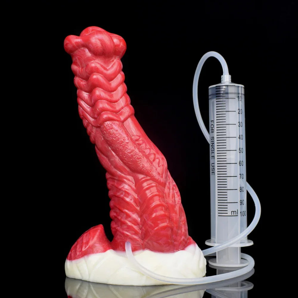 Water Jet Monster Dildo Butt Plug - Squirting Silicone Anal Dildos Female Sex Toys