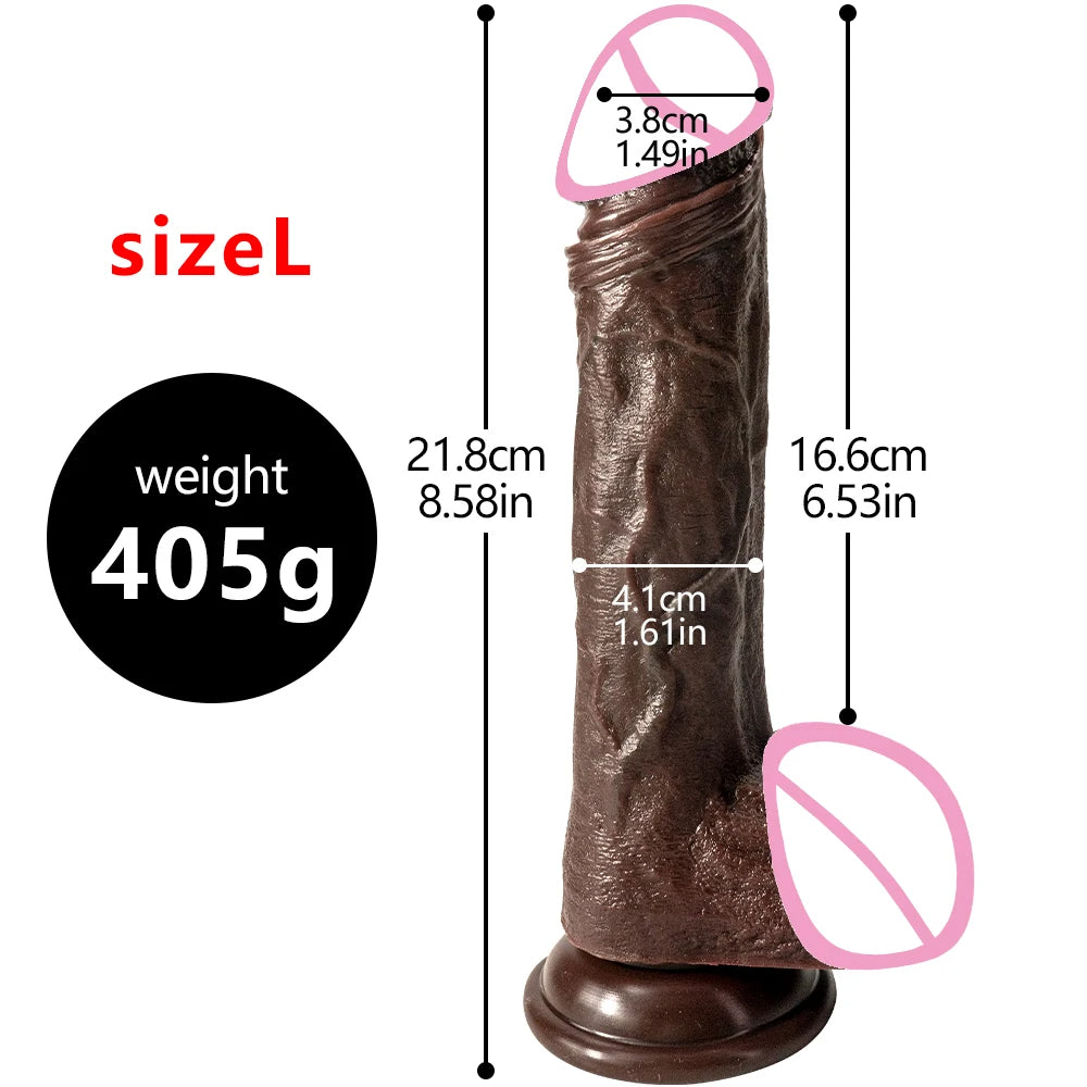Realistischer schwarzer Dildo, Sexspielzeug für Frauen – großer Analdildo aus Silikon, G-Punkt-Prostata-Massagegerät