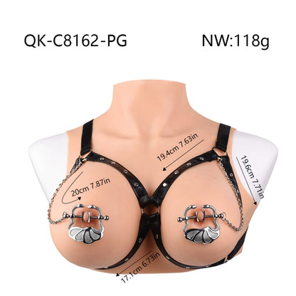 Pinces à tétons en métal à sangle Bettie Bondage - Idéales pour les couples, jouets BDSM pour taquiner sexuellement