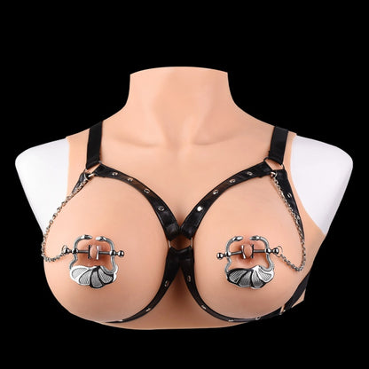 Pinces à tétons en métal à sangle Bettie Bondage - Idéales pour les couples, jouets BDSM pour taquiner sexuellement