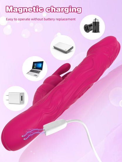 Rabbit Dildo Vibrator - Realistic Glan G Spot Clitoral Stimulator Female Sex Toys