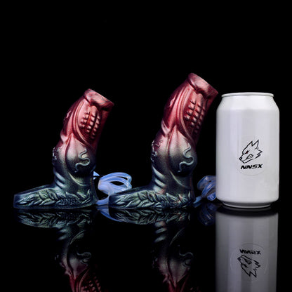 Schwarze Samurai-Spritz-Penishülle – Fantasy Cocksleeve Extender Fake Cum Kondom