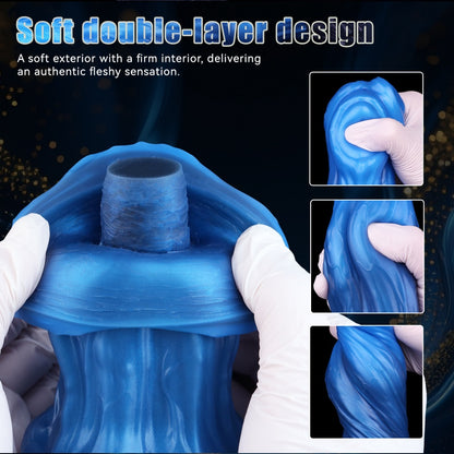 Monster Tri-Wolf Fantasy Knot Dildo - Double-Layer Silicone Vaginal Climax Toy
