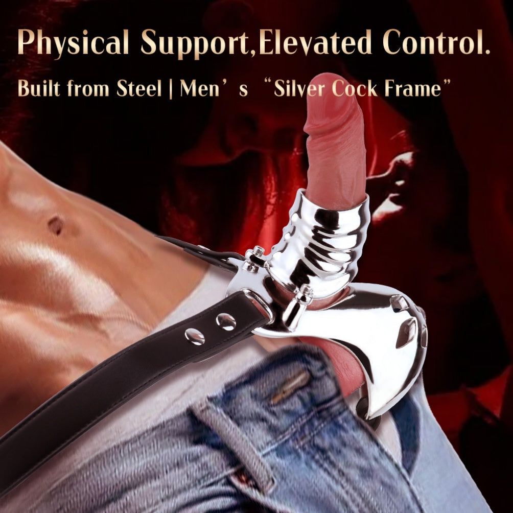 Metal Bondage Strap-On Sheath Underwear - Erectile Support BDSM Toy for Men