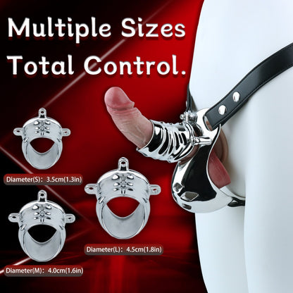 Metal Bondage Strap-On Sheath Underwear - Erectile Support BDSM Toy for Men