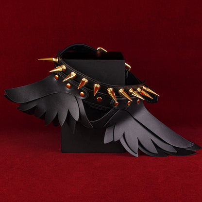 Collier à pointes Bettie Bondage en cuir noir - Jouets BDSM pour couple soumis