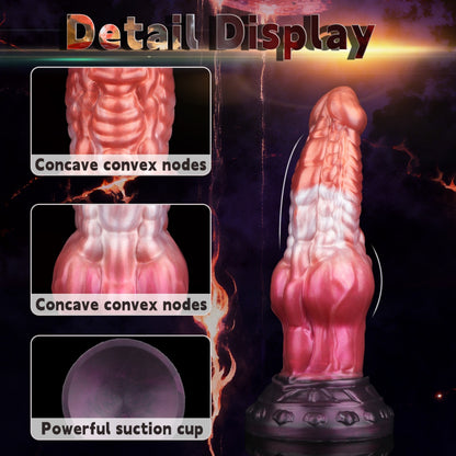 Female Vaginal Masturbation Monster Cock Suction Cup - Localized Expansion Fantasy Silicone Dildo