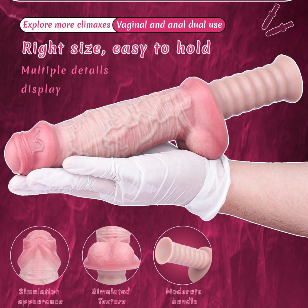 7.55-Inch Handheld Realistic Silicone Dildo – Vaginal Insertion Toy for Intense Climax Stimulation