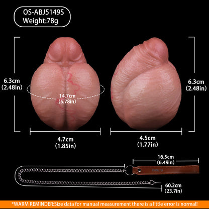 Realistic Silicone Anal Plug with Steel Chain – Multi-Use Butt Plug for Vaginal, Anal & Oral Play