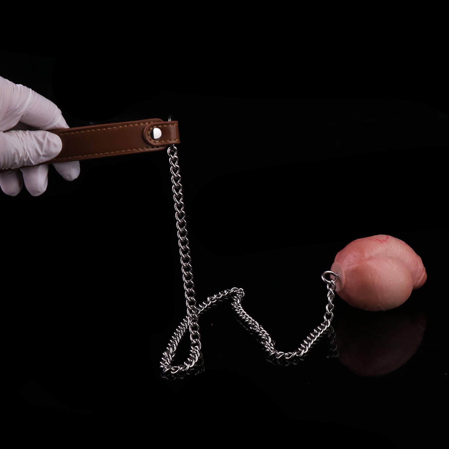 Realistic Silicone Anal Plug with Steel Chain – Multi-Use Butt Plug for Vaginal, Anal & Oral Play