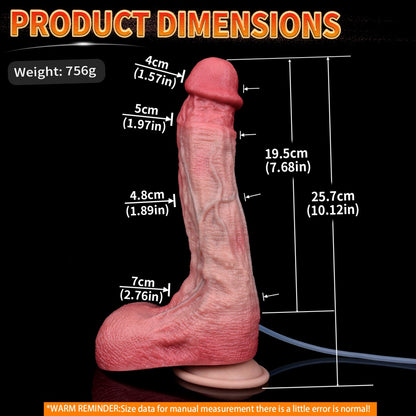 10-Inch Extra Long Squirt Simulated Dildo - Fantasy Female Vaginal Insertion Masturbation Toy