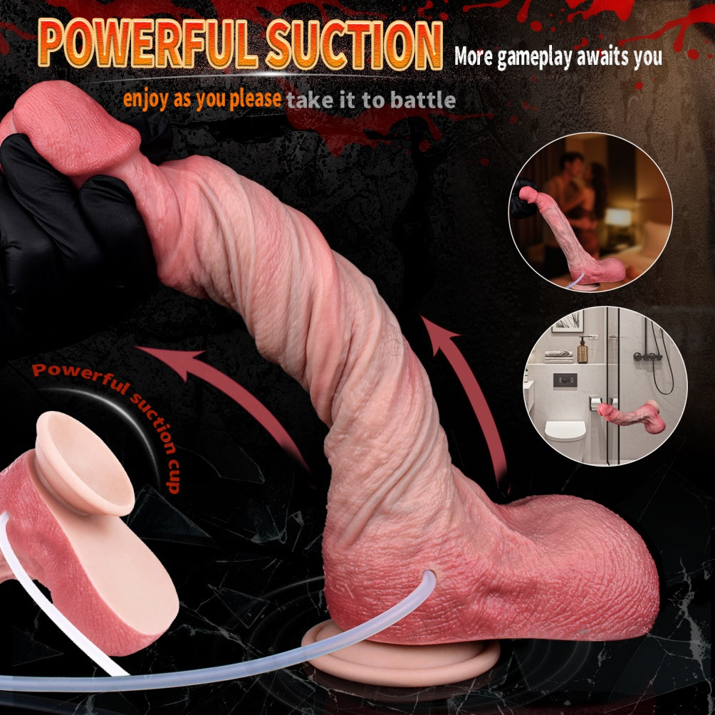 10-Inch Extra Long Squirt Simulated Dildo - Fantasy Female Vaginal Insertion Masturbation Toy
