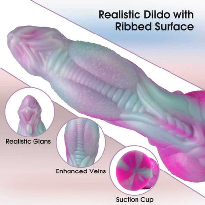 Gode fantastique en silicone en forme de chien monstre anormal – Jouet d'insertion avec expansion localisée pour la stimulation vaginale