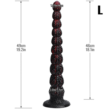 Ultra-Long Walnut Fantasy Dildo — Heavy Fetish Silicone Anal Expansion Deep Masturbation Toy