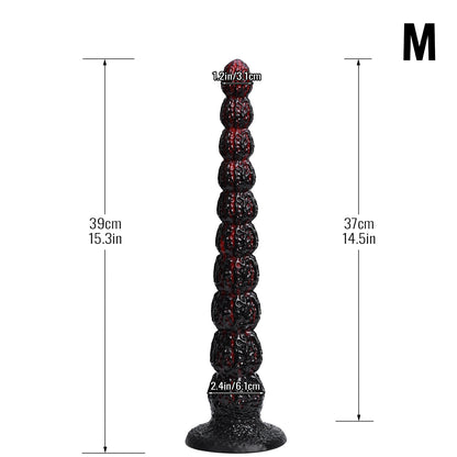 Ultra-Long Walnut Fantasy Dildo — Heavy Fetish Silicone Anal Expansion Deep Masturbation Toy