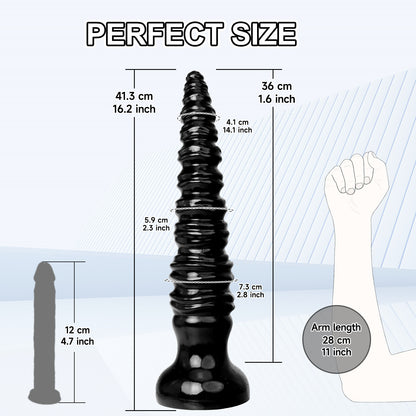 16 inch Huge Anal Dildo Butt Plug - Sprial Deep Women Masturbating Big Giant Sex Toys