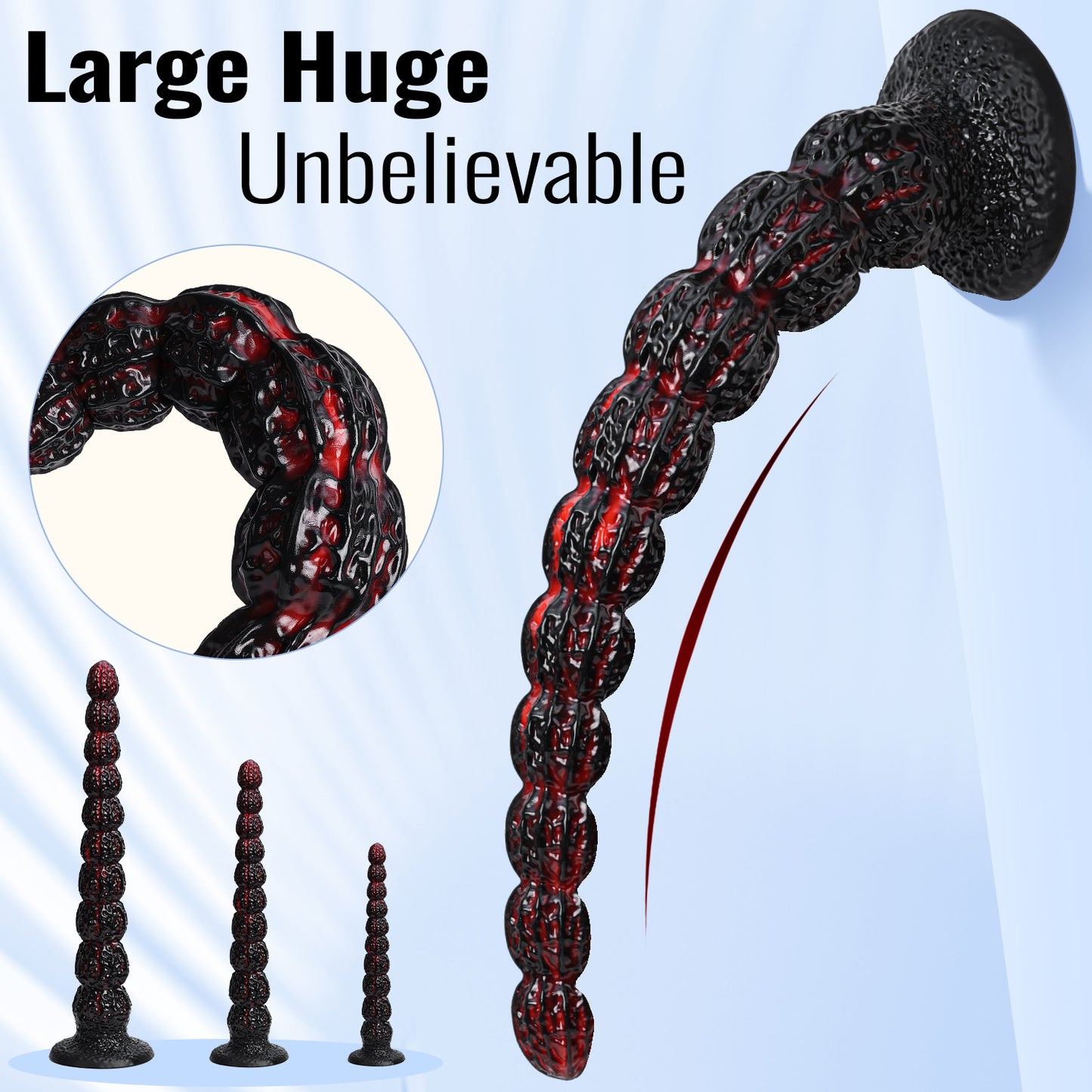 Ultra-Long Walnut Fantasy Dildo — Heavy Fetish Silicone Anal Expansion Deep Masturbation Toy