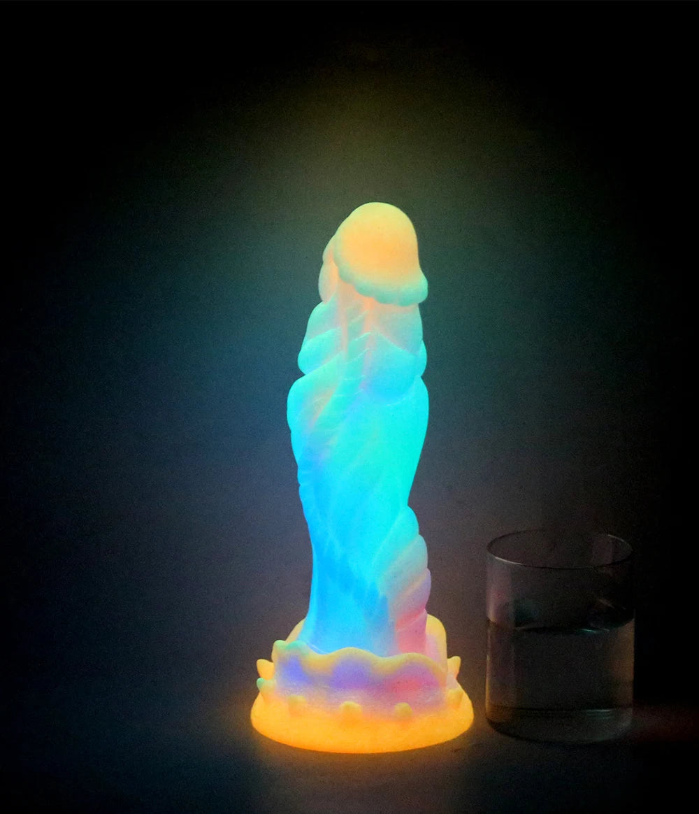 Leuchtender Drachendildo-Buttplug – riesige Monsterdildos, bunt leuchtendes Analsexspielzeug