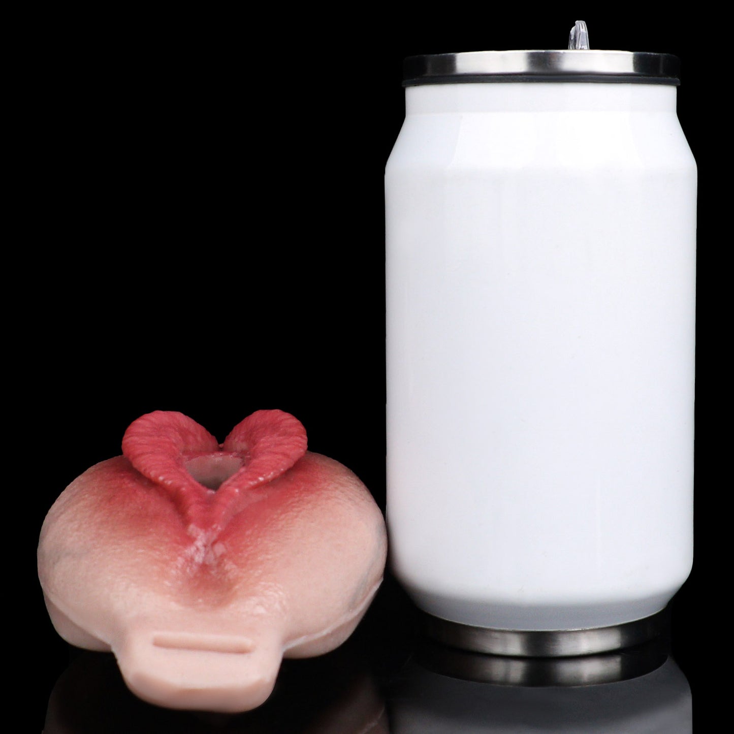 Open Labia Vibrating Fake Vagina Strap-On — Hyper-Realistic Platinum Silicone Wearable Vulva Massager with Remote Control & Dual Stimulation