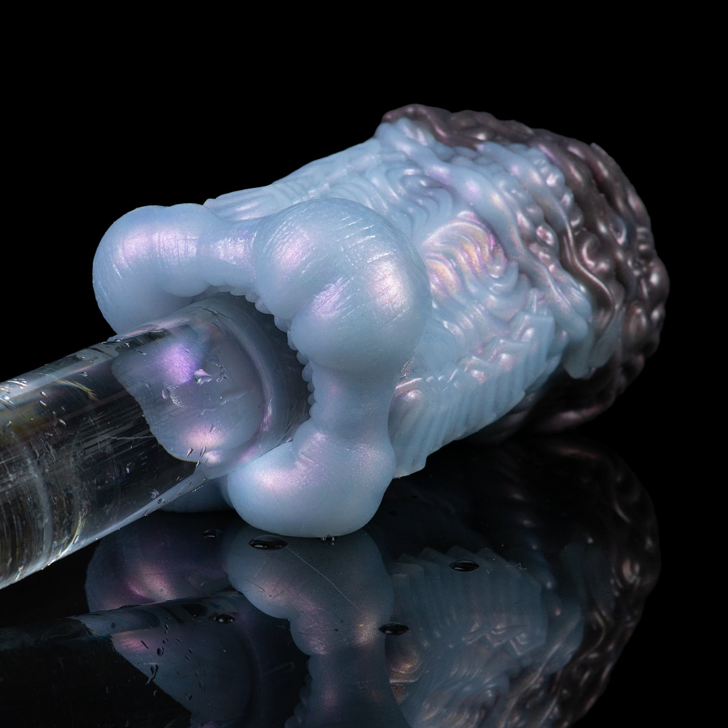Alien Abyss Pocket Pussy — Iridescent Blue-Purple Fantasy Silicone Masturbator with Textured Creature Canal