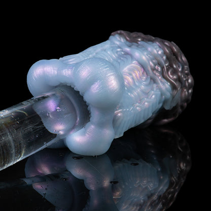 Alien Abyss Pocket Pussy — Iridescent Blue-Purple Fantasy Silicone Masturbator with Textured Creature Canal
