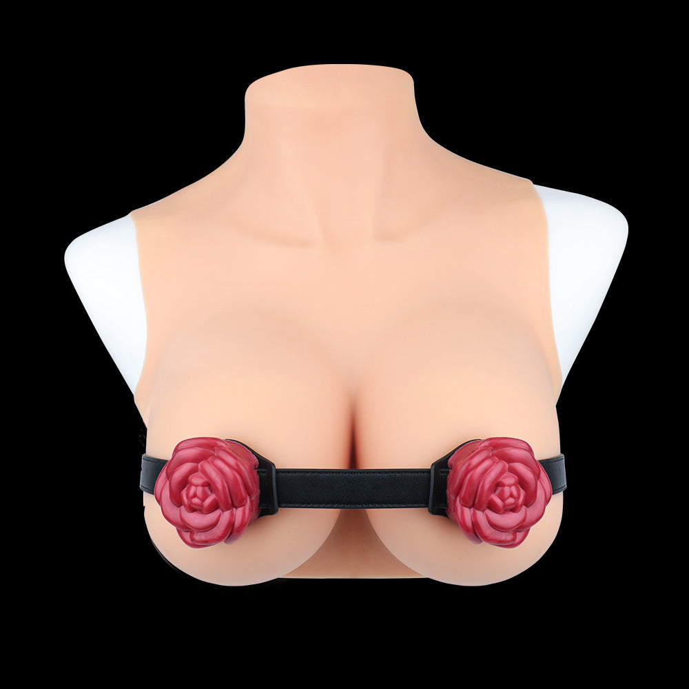 Spiked Rose Chest Harness – Floral BDSM Toys Bondage Body Strap with Glow-in-the-Dark Silicone Roses