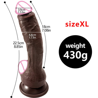 Realistischer schwarzer Dildo, Sexspielzeug für Frauen – großer Analdildo aus Silikon, G-Punkt-Prostata-Massagegerät