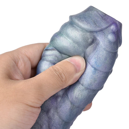 Monsterdildo Ribbed Cock Sleeve Male Masturbator - Silicone Dragon Penis Enlarger Sex Toy for Men
