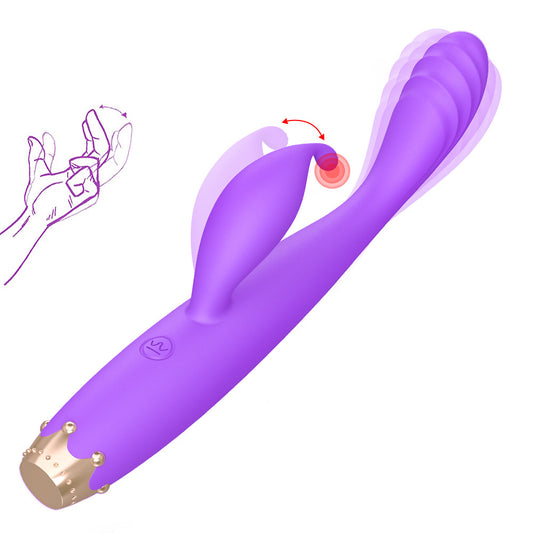 Masseur de prostate à doigt - Vibromasseur anal pour point G Pinces à clitoris de lapin Jouet sexuel pour femme