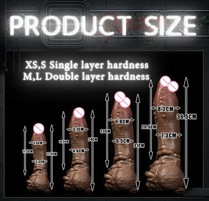 Exotic Ebony Anal Dildo Butt Plug - Knotted Realistic Monster Didlos Female Sex Toys