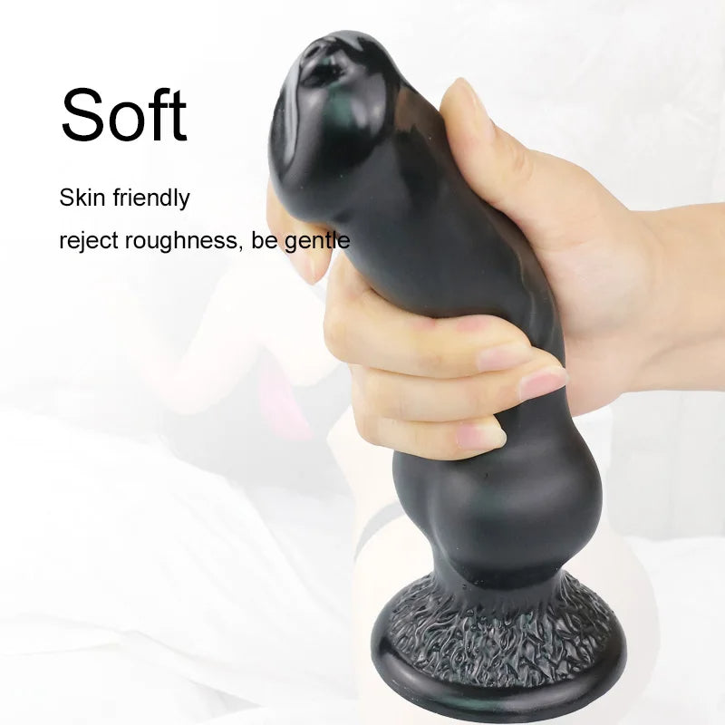 Monster Dog Dildo Butt Plug - Suction Cup Realistic Animal Dildos Female Sex Toys