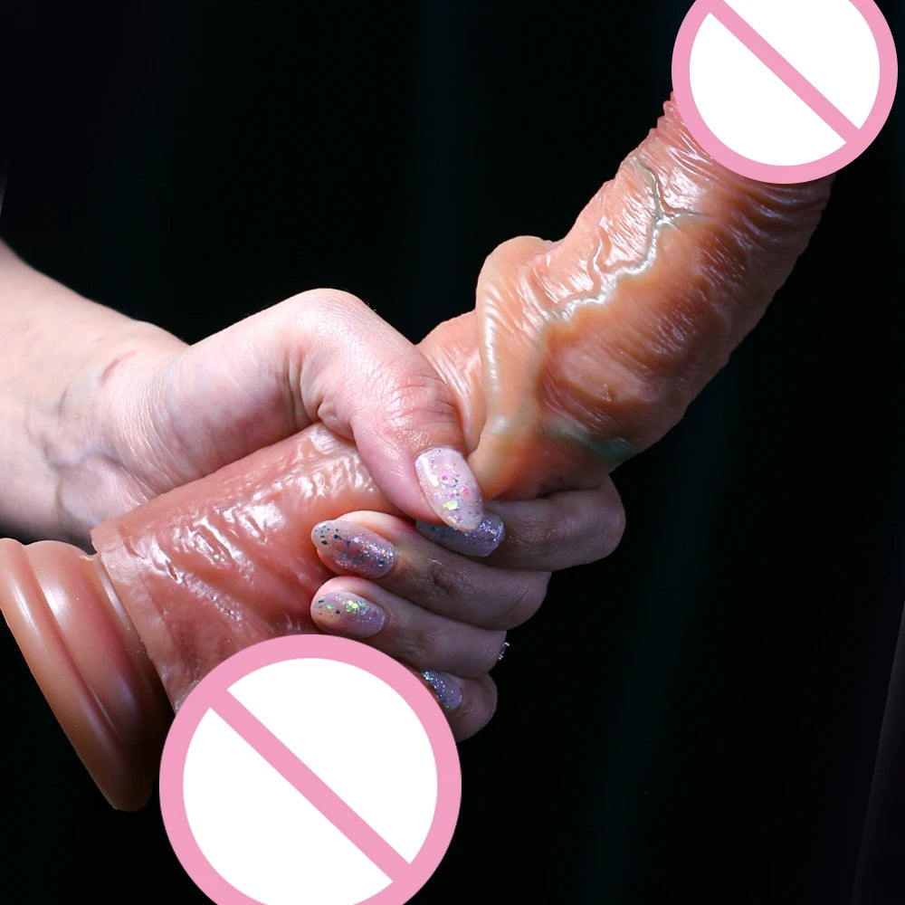 Realistic Dildo G Spot Prostate Massage - Strap On Lifelike Skin Sliding Dildos Butt Plug