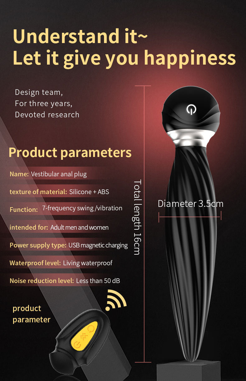 Fernbedienungs-Prostata-Massagegerät – 360°-Drehung, klemmender Buttplug, Analspielzeug