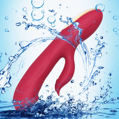 Vibromasseur clitoridien pour point G de lapin - Pinces à tétons pour clitoris à chaleur automatique Masseur de prostate vibrant