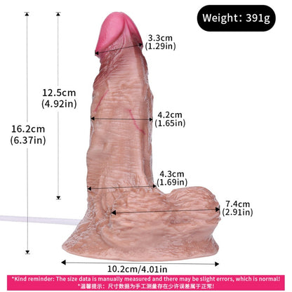 Squirting Life Size Lightskin Dildo – Giant Testicle Big Suction Cup Women Masturbatior