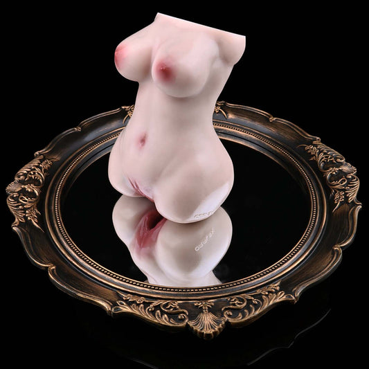 Petite Maiden Torso Pocket Pussy – Ultra-Soft Platinum Silicone Dual-Sensation Stroker with Hand-Blushed Detail
