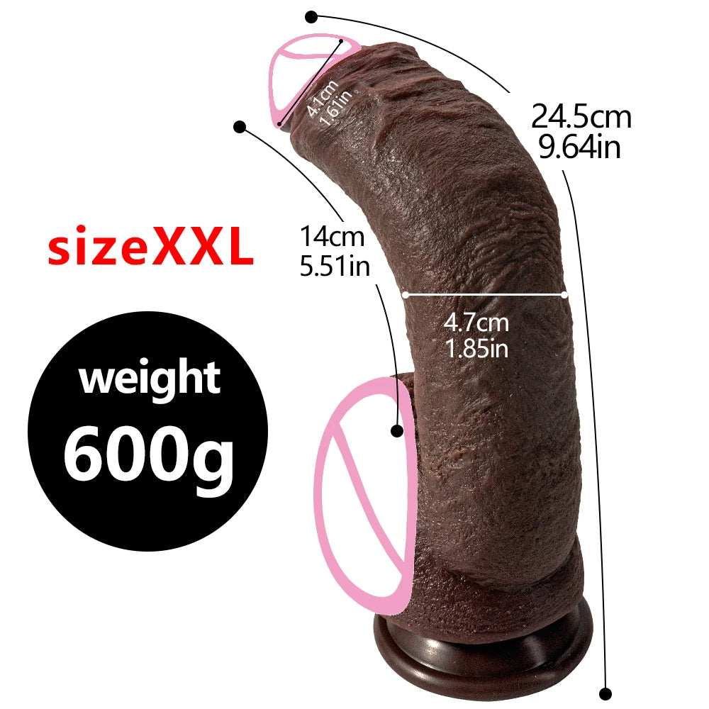 Realistischer schwarzer Dildo, Sexspielzeug für Frauen – großer Analdildo aus Silikon, G-Punkt-Prostata-Massagegerät