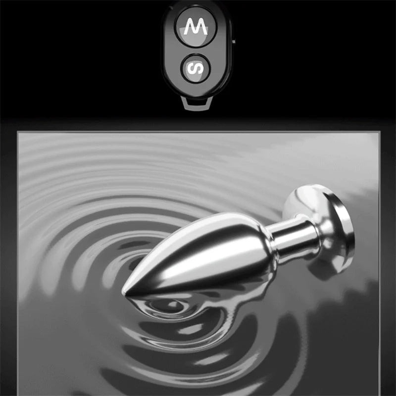 Remote Control Metal Anal Dildo - Stainless Steel Vibrating Butt Plug Anal Toys