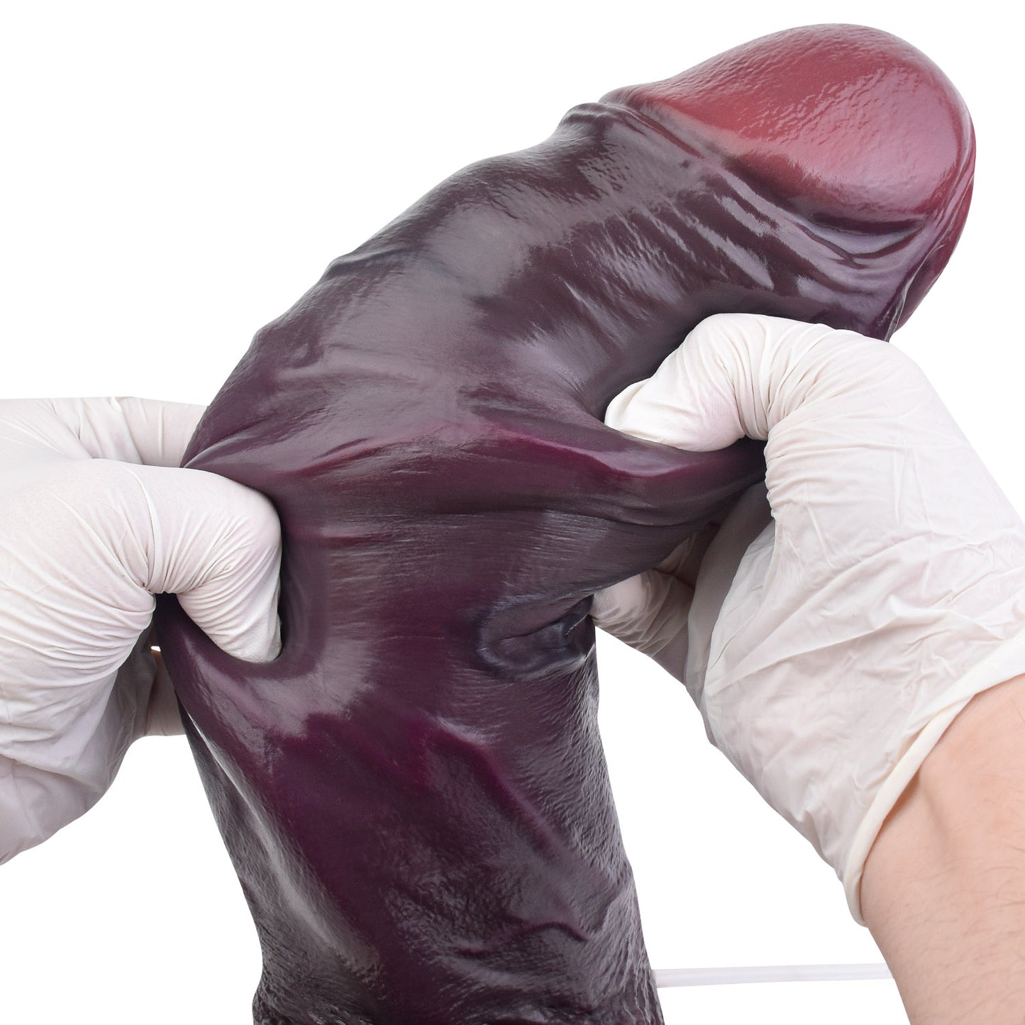 Énorme gode réaliste noir qui gicle – Silicone platine double densité réaliste