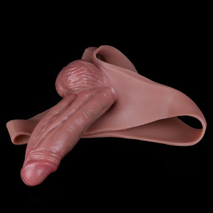 Bareskin Huge Cocksleeve Extender Pant - Male Realistic Hollow Dildo Thick Sheath Underwear