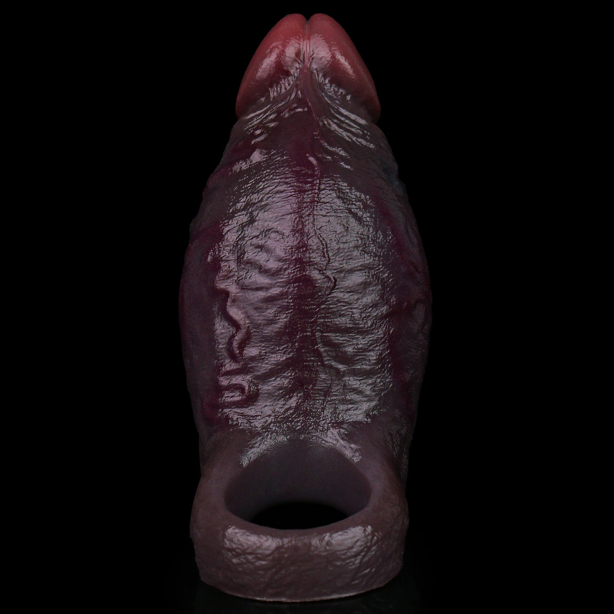 Manchon réaliste Obsidian Surge : gaine en silicone améliorant la circonférence avec double boucle d'ancrage