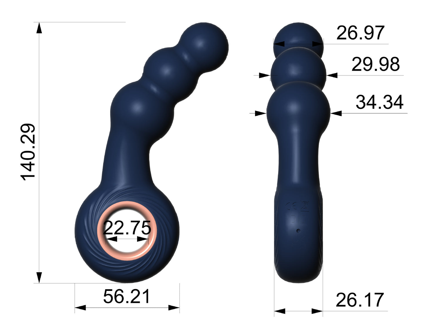 Anal Beads Prostate Massager - Handheld Vibrating Dildo G Spot Anal Vibrator