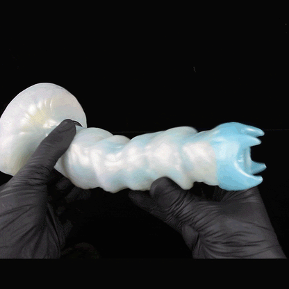 Gode ​​Ovipositeur Monstre en Silicone Bleu – Stimulateur Fantaisie d'Expansion Vaginale Féminine par Insertion