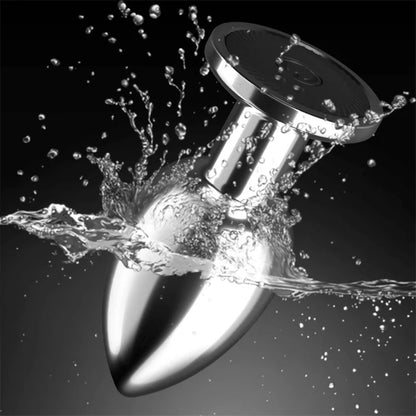 Remote Control Metal Anal Dildo - Stainless Steel Vibrating Butt Plug Anal Toys
