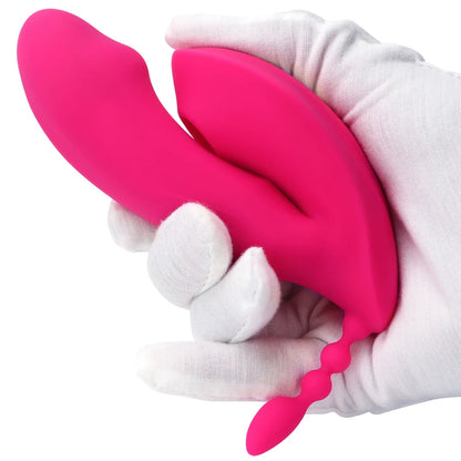 Realistischer vibrierender Dildo mit Klitoris-Saugfunktion, Analkugeln, Vibrator für Frauen – 3-in-1-Sexspielzeug für Frauen mit Fernbedienung