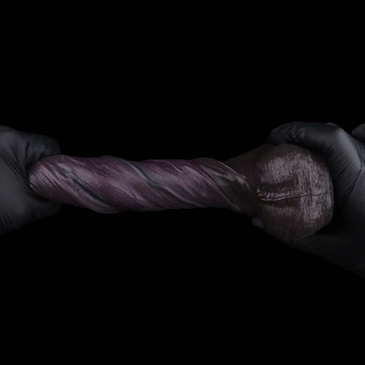 Deep Plum Black Dildo | Dual-Layer Platinum Silicone Realistic Cock with Suction Cup, Vein Texture & Balls — Lifelike Dark Brown Dildo for Hands-Free & Penetration Play