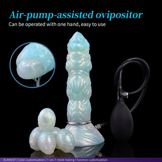 Blue Silicone Monster Dildo Ovipositor – Insertion-Based Female Vaginal Expansion Fantasy Stimulator