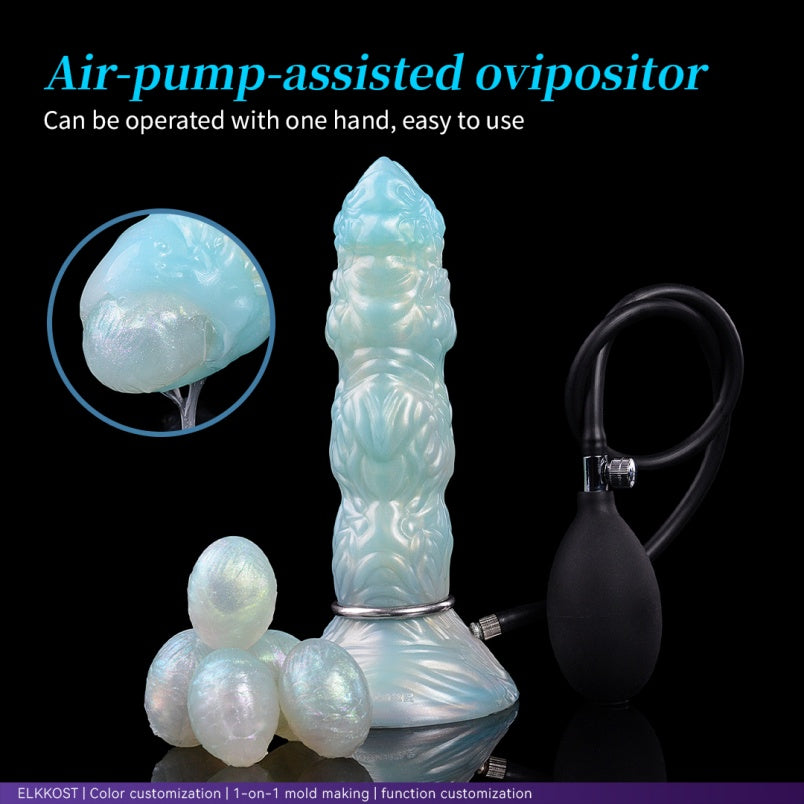 Gode ​​Ovipositeur Monstre en Silicone Bleu – Stimulateur Fantaisie d'Expansion Vaginale Féminine par Insertion