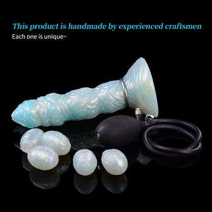 Gode ​​Ovipositeur Monstre en Silicone Bleu – Stimulateur Fantaisie d'Expansion Vaginale Féminine par Insertion
